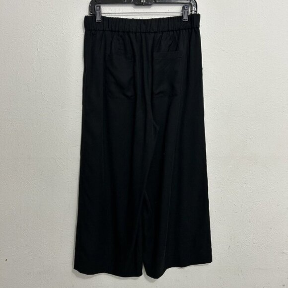 Banana Republic High-Rise Wide-Leg Cropped Pant Black Lyocell Size S Pockets - Picture 4 of 7